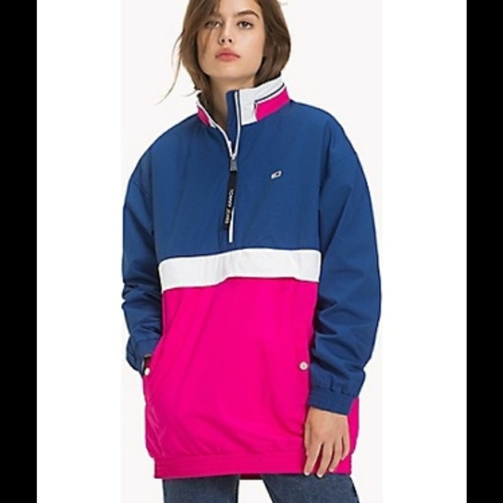 TOMMY JEANS COLORBLOCK POPOVER WINDBREAKER NWT